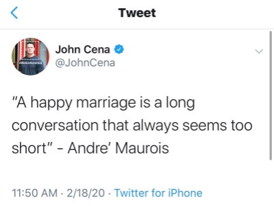 John Cena's Tweet