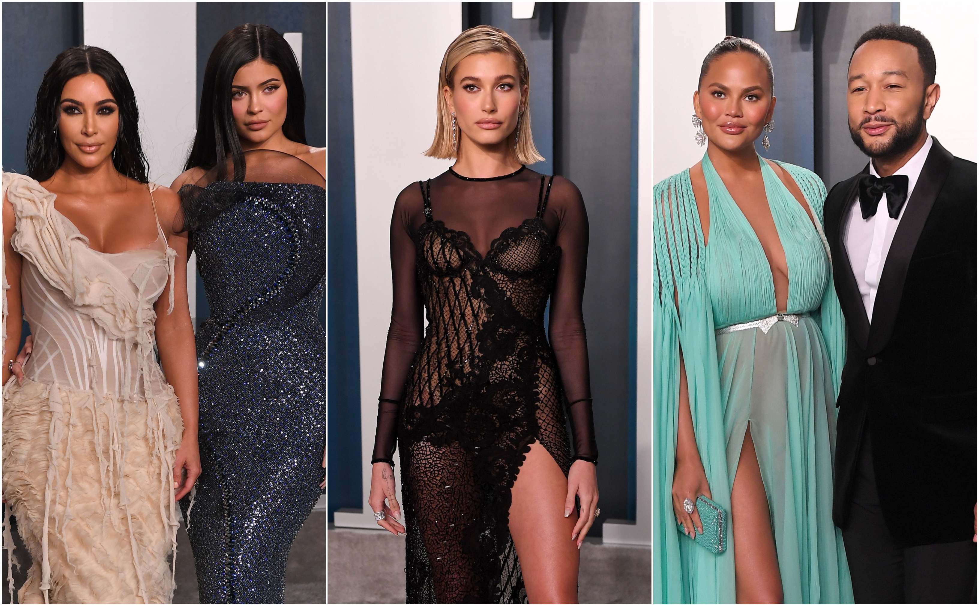 Kim Kardashian Kylie Jenner Hailey Baldwin Chrissy Teigen John Legend Vanity Fair Oscars Party