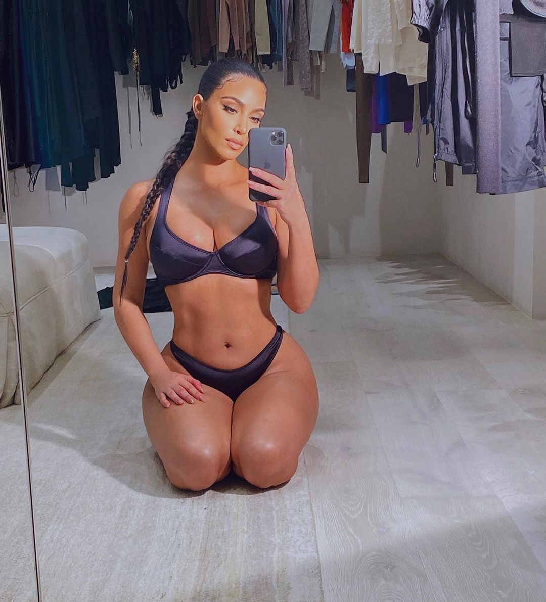Kim Kardashian's Curves Are on Full Display in New Skims Selfie