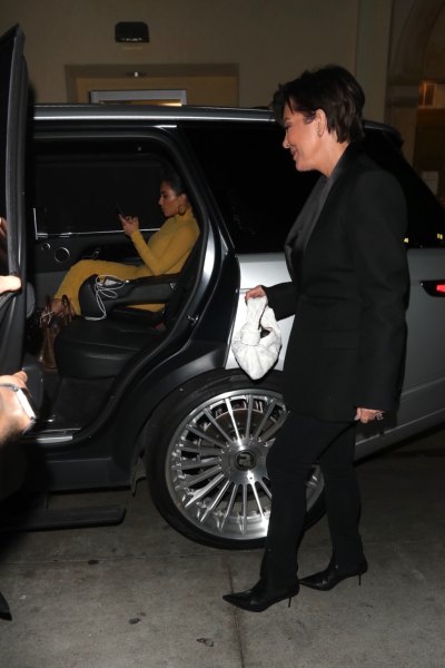 Kris Jenner Smiles at Kim Kardashian Sitting in a Car After Dinner at Carousel