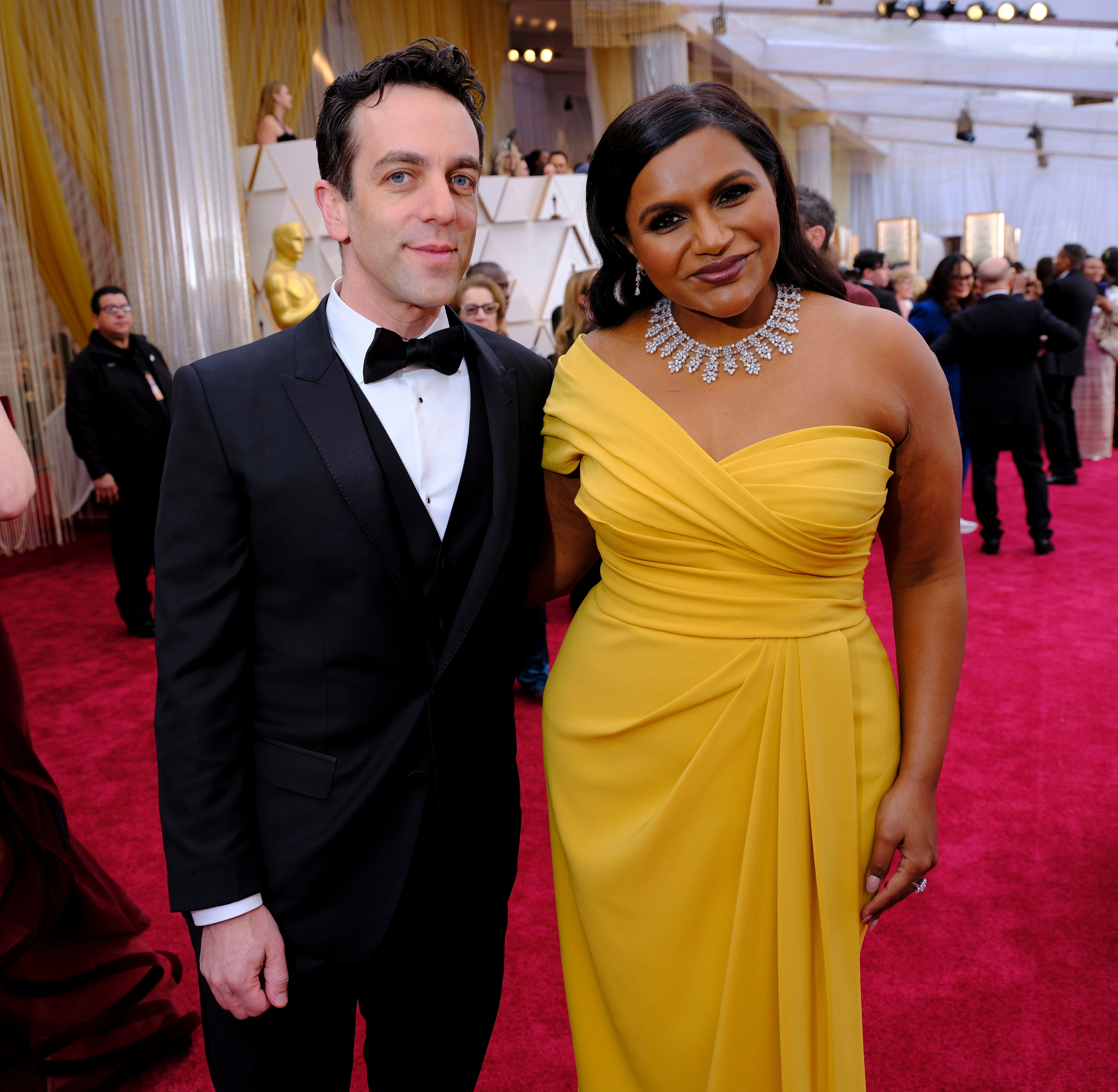 Mindy Kaling and B.J. Novak Oscars 2020: Pair Reunites on Red Carpet