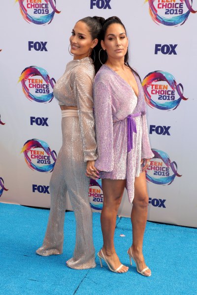 Nikki and Brie Bella at the Teen Choice Awards