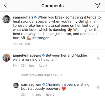 Sam Asghari IG Comments