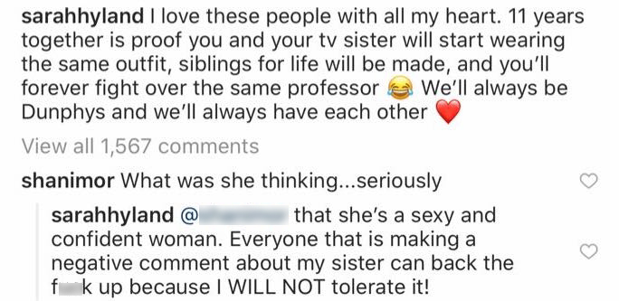 Sarah Hyland Instagram Comments