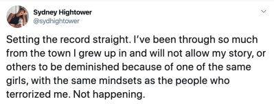 Sydney Hightower Tweets After Bachelor
