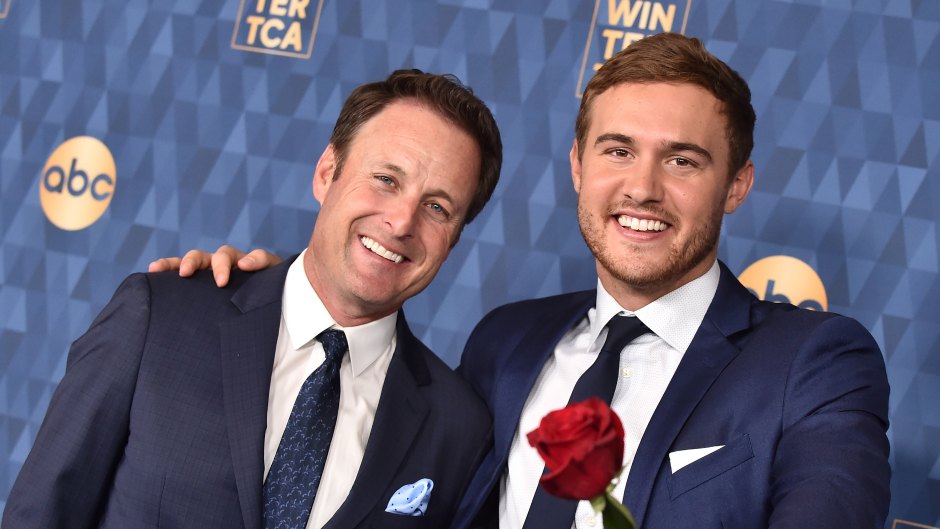 Peter Weber With Chris Harrison and Roses