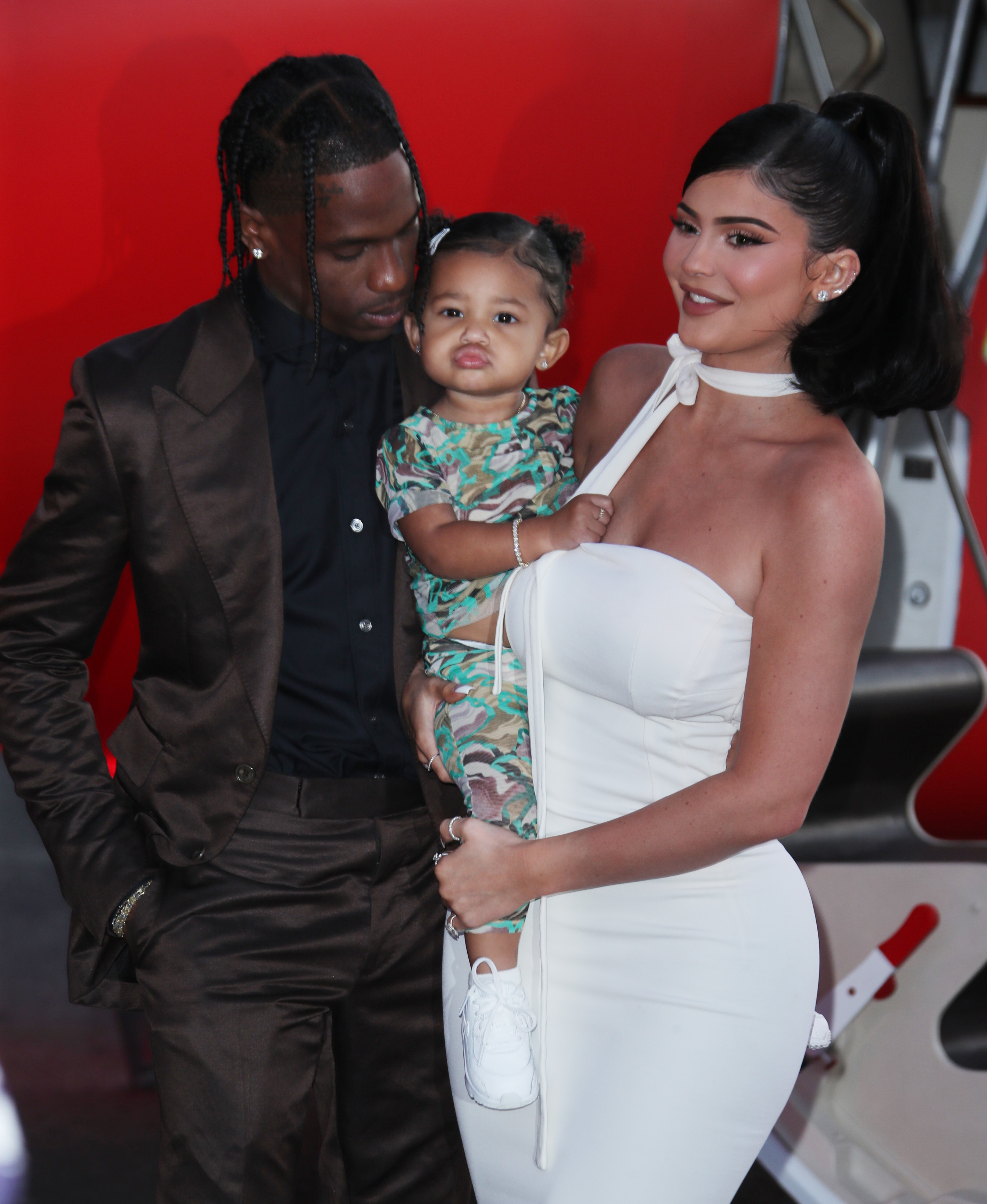Travis Scott, Stormi Webster and Kylie Jenner