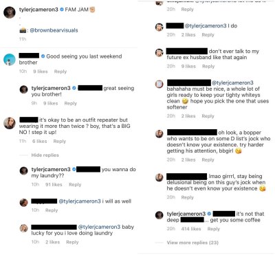 Tyler Cameron Outfit Repeater Comment