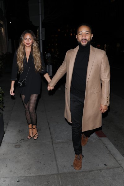 Chrissy Teigen John Legend Hold Hands After Dinner in Beverly Hills