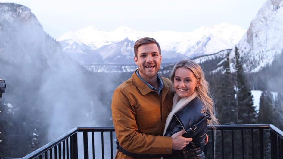 Bachelor in Paradise Contestant Jordan Kimball Hugs Girlfriend Christina With Mountains in the Background