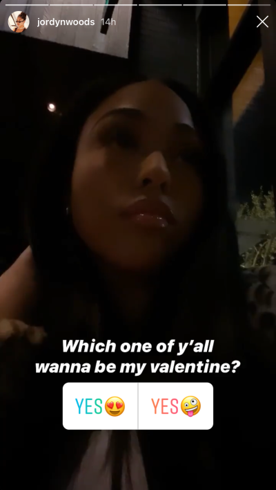 Jordyn Woods Asks For a Valentine on Instagram