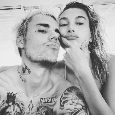 Justin Beiber and Hailey Baldwin Have Pensive Faces After Swimming Black and White Instagram Photo
