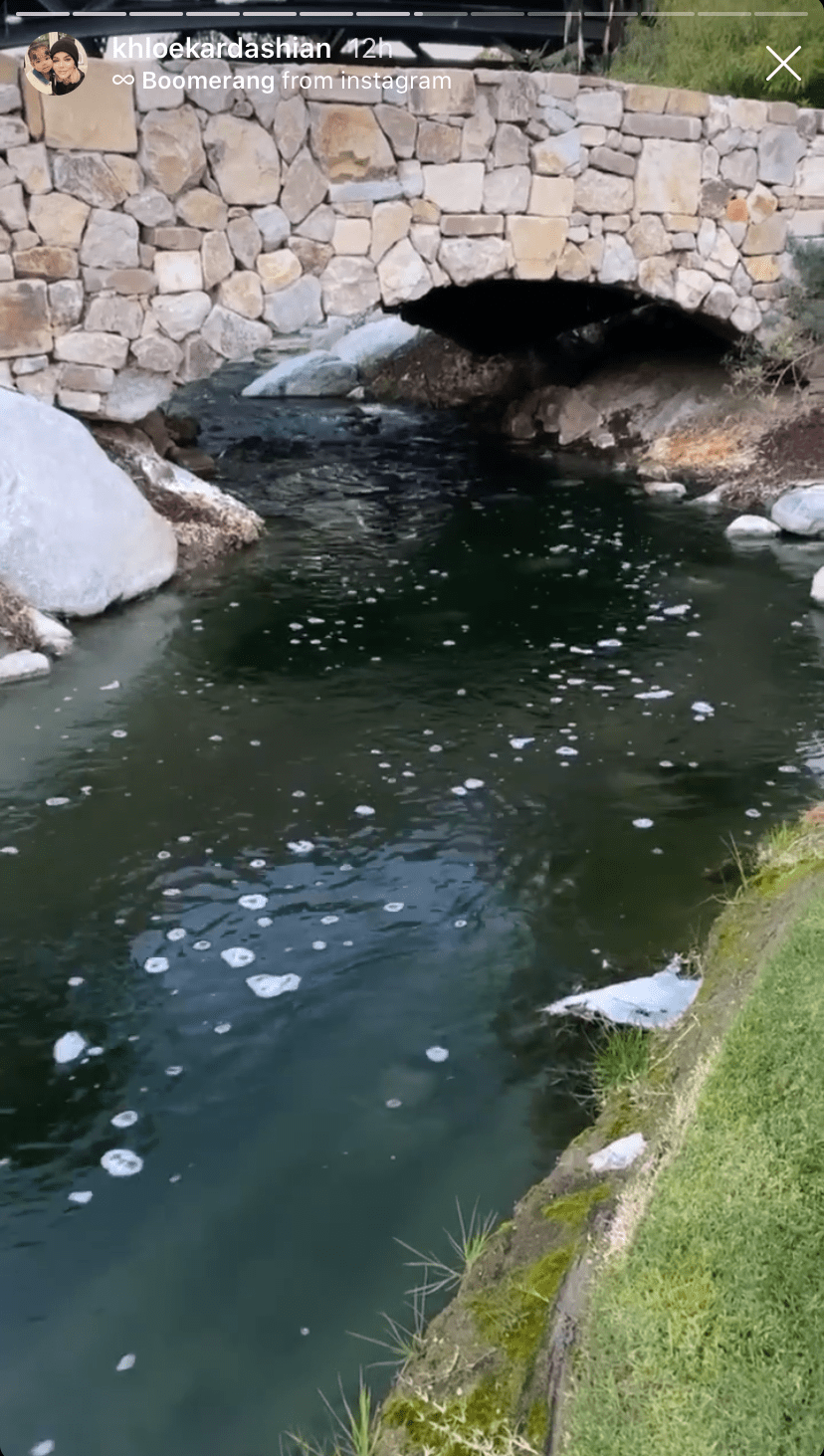 Khloe Kardashian and True Thompson Explore at a River