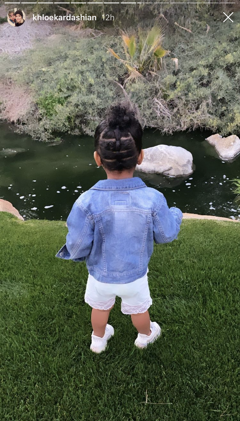 Khloe Kardashian and True Thompson Explore at a River