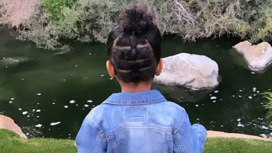 Khloe Kardashian and True Thompson Explore at a River
