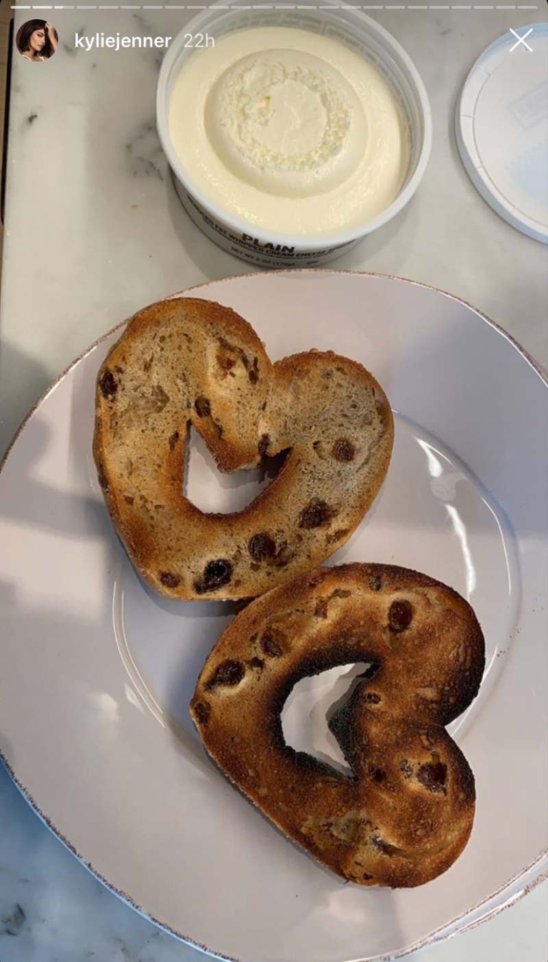 Kylie Jenner Food Valentine's Day Bagel
