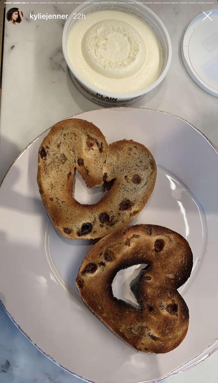 Kylie Jenner Food Valentine's Day Bagel