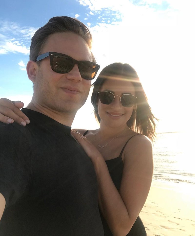 Lea Michele and Husband Zandy Reich Smile on the Beach