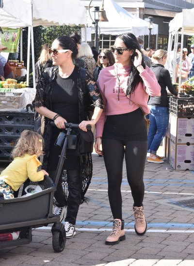Pregnant Nikki Bella and Brie Bella at Farmer's Market