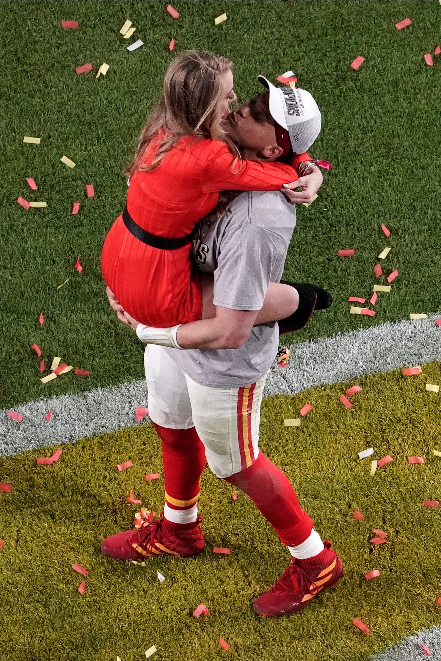 Patrick Mahomes and Girlfriend Brittany Matthews After Super Bowl