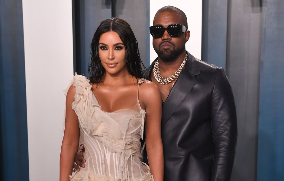 Kanye West Puts Hand on Kim Kardashians Waist During Oscars Afterparty