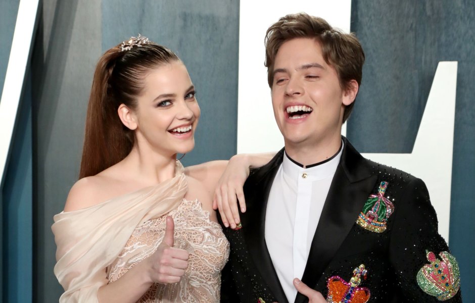 Barbara Palvin and Dylan Sprouse Held Her Dress so She Could Walk Vanity Fair Oscar Party, Arrivals, Los Angeles, USA - 09 Feb 2020