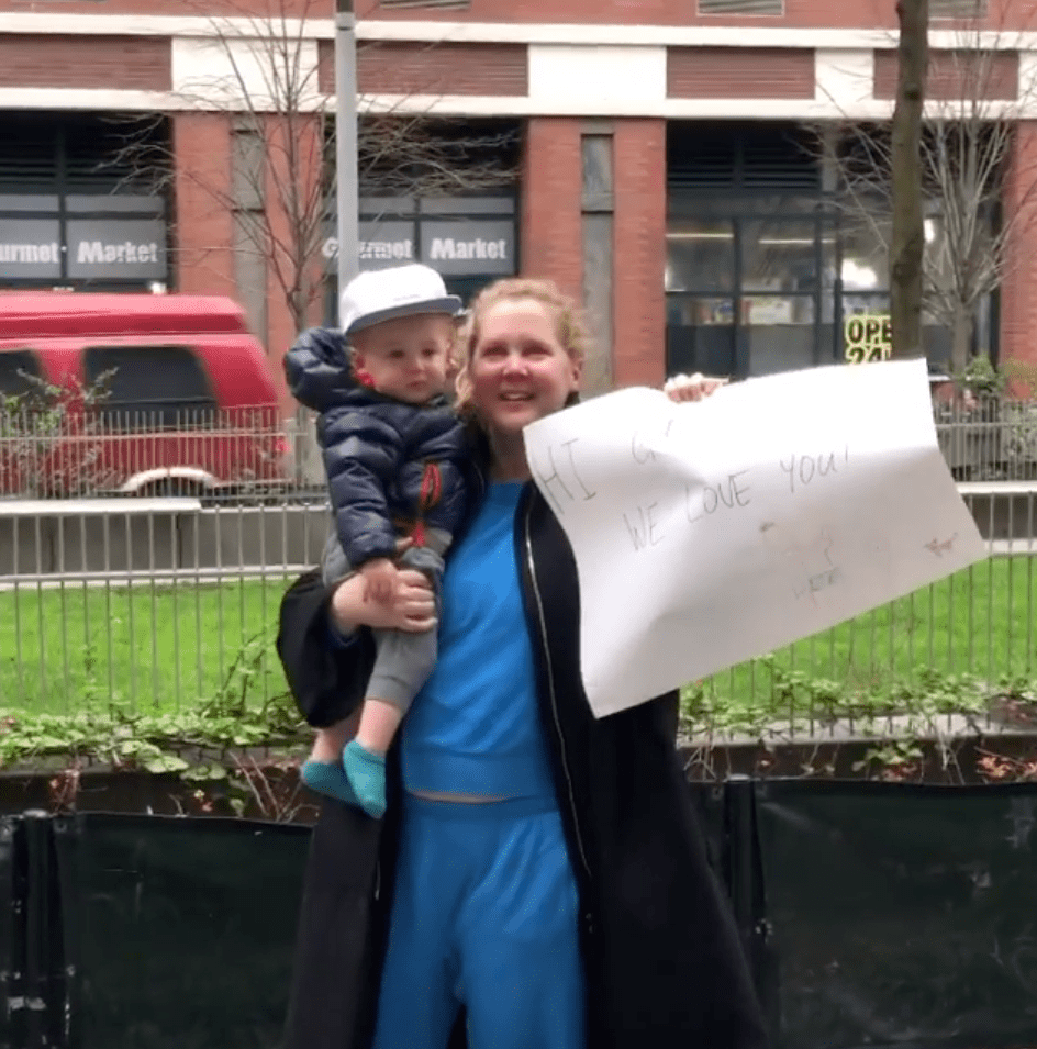 Amy Schumer and Gene Wave at Her Dad Amid Coronavirus Pandemic