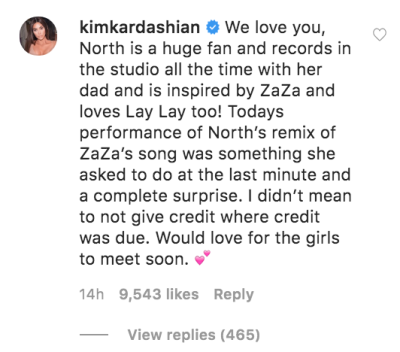 Kim Kardashian Replies to ZaZa
