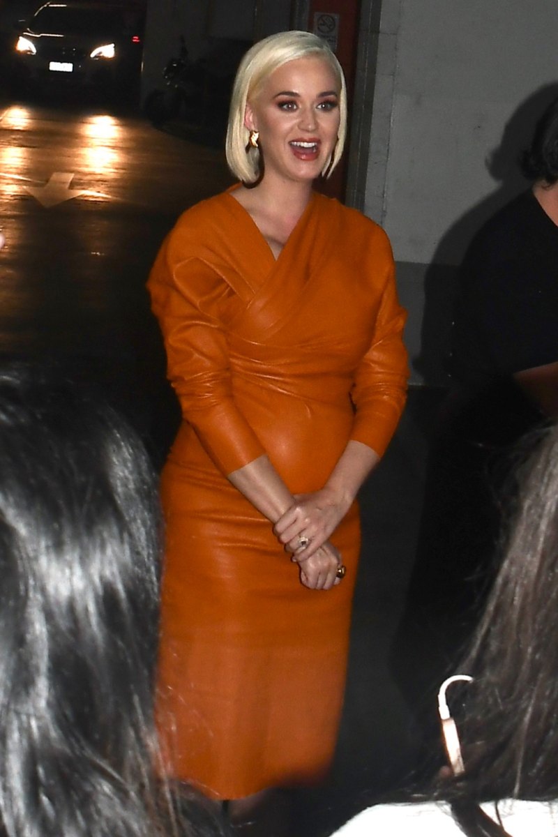 Pregnant Katy Perry Wears a Form-Fitting Orange Dress in Melbourne, Australia