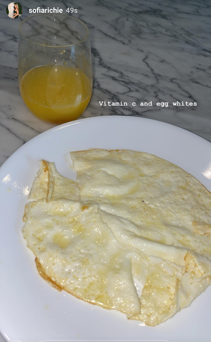 Sofia Richie Eats Egg Whites and Vitamin C