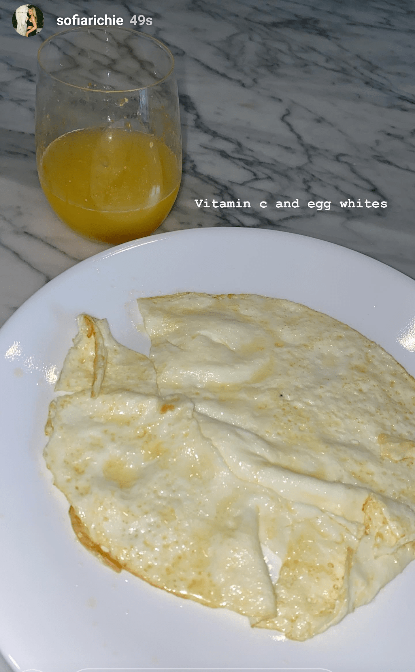 Sofia Richie Eats Egg Whites and Vitamin C