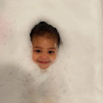 Stormi Webster Surrounded by Bubbles
