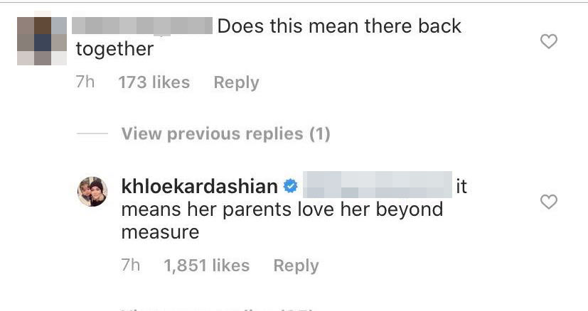 Khloe Kardashian Says If She and Tristan Thompson Are back Together in Instagram Comment