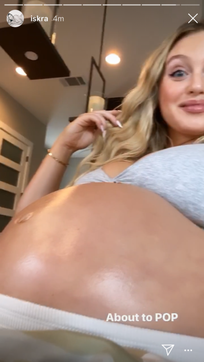 Iskra Lawrence Shares Unretouched Photos of Baby Bump in Blue Bikini