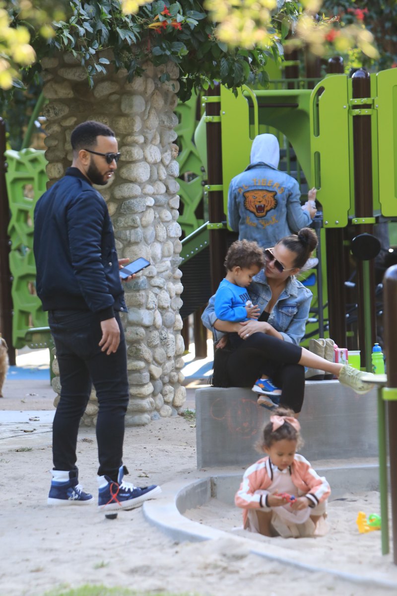 Chrissy Teigen and John Legend Take Luna and Miles to the Park