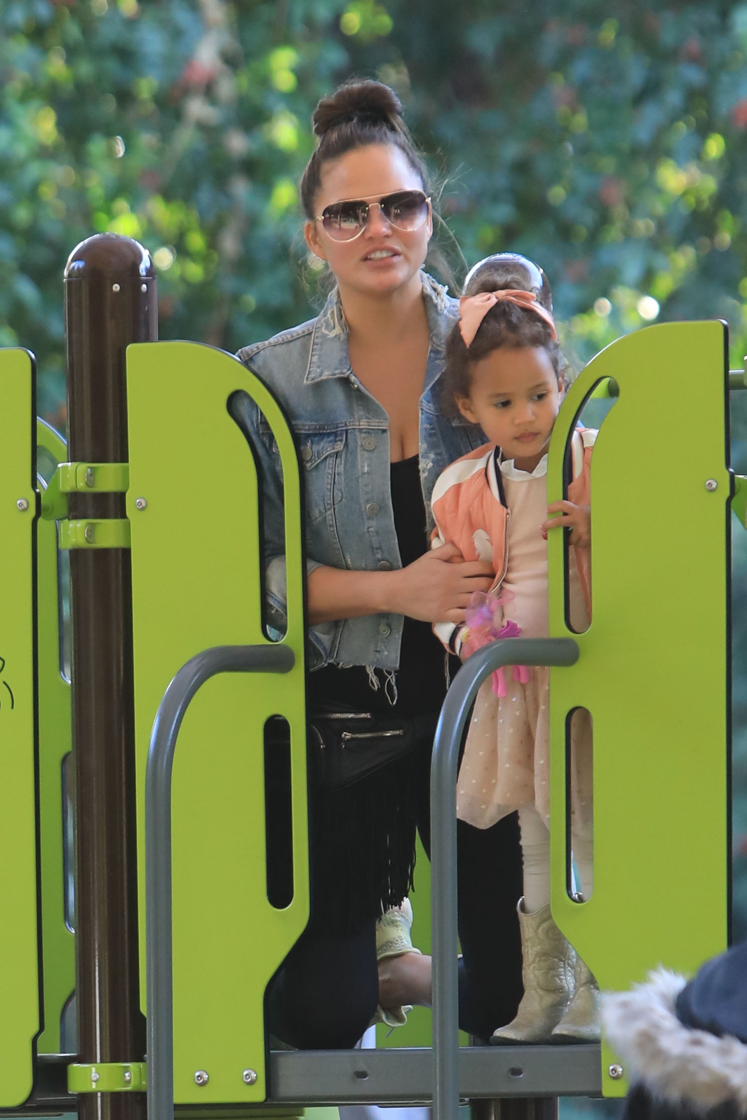 Chrissy Teigen and John Legend Take Luna and Miles to the Park