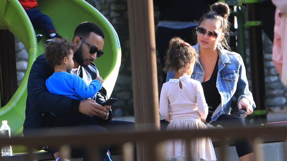 Chrissy Teigen and John Legend Take Luna and Miles to the Park