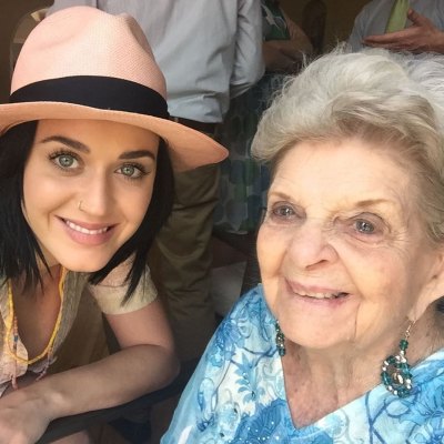 Katy Perry Wears Fedora and Smiles With Grandma Ann Pearl Hudson