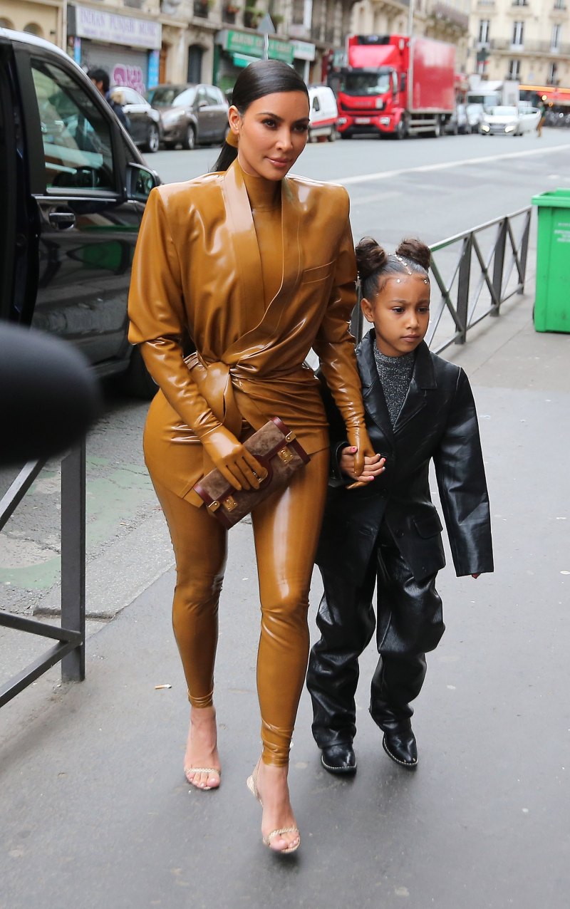Kim and Kourtney Kardashian Attend Church With Kanye West, North West and Penelope Disick