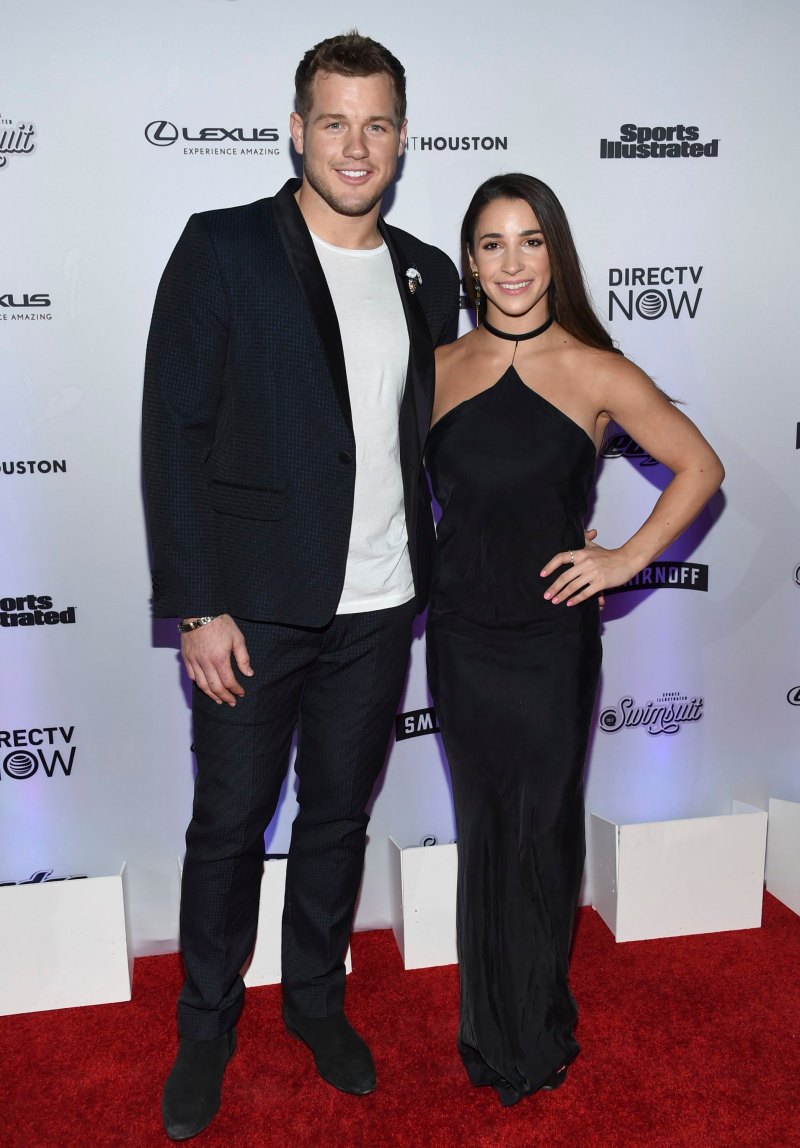 Colton Underwood Wears Black Suit and Tshirt on Red Carpet With Aly Raisman