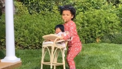 True Thompson Carrying Toys