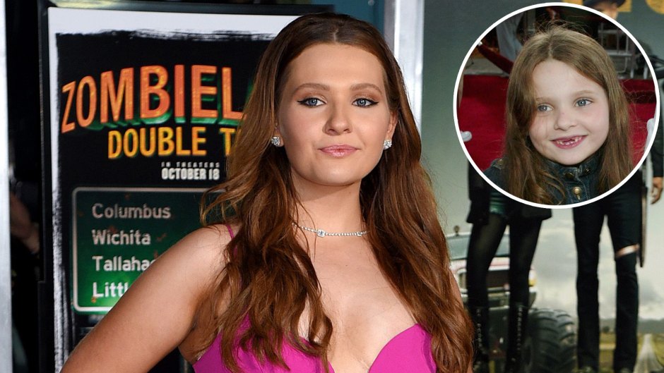 Inset Photo of Young Abigail Breslin Over Photo of Abigail Breslin Now