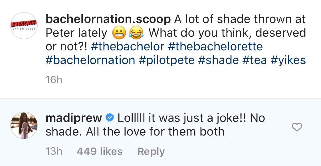 Bachelor Contestant Madison Prewett responds to shady comment about kelley flanagan and peter weber