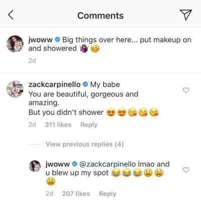 JWoww's Instagram Comments