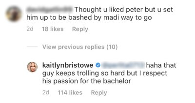 Kaitlyn Bristowe Reacts to Troll Who Says She Set Peter Weber Up to Be 'Bashed' By Madison Prewett
