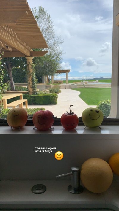 Kourtney Kardashian's Son Reign Disick Makes Fruit Artwork 