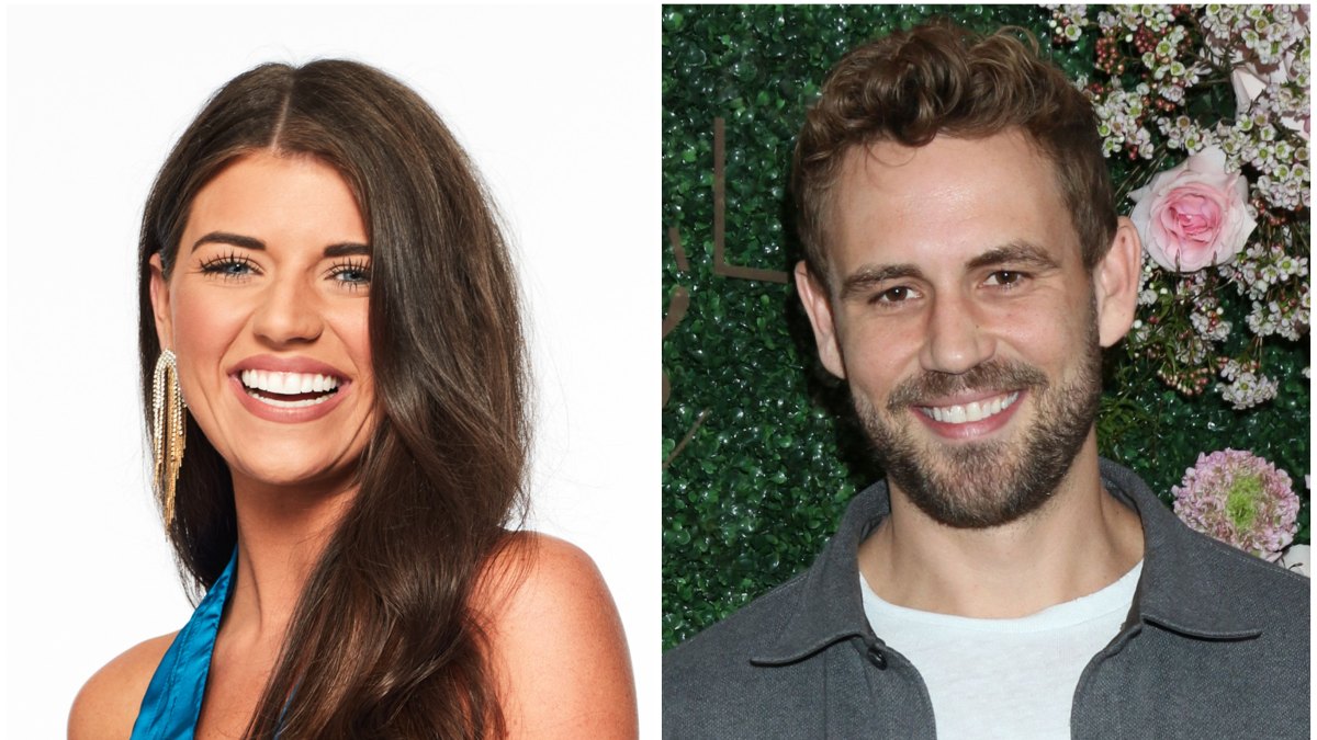 Bachelor Contestant Madison Prewett Smiles in Bachelor Headshot Nick Viall Wears Grey jacket and White Tshirt