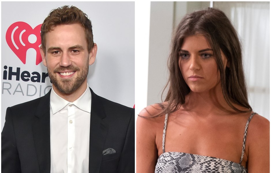 Bachelor Star Nick Vialls Smiles in Black Suit and White Button Up Shirt Madison Prewett Looks Mad in Snake Skin Crop Top