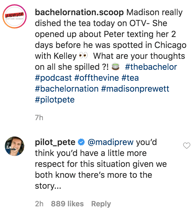 Peter Weber Puts Madi on Blast