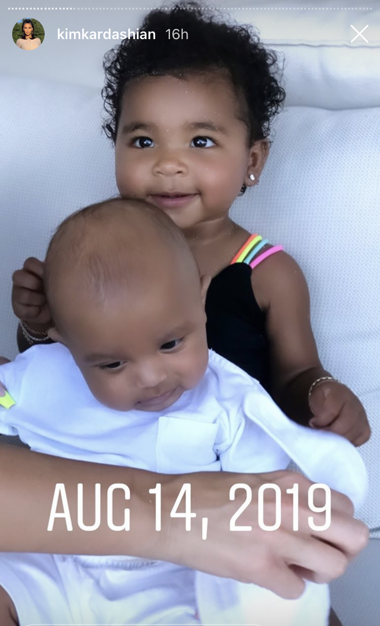 True Thompson Smiles With Baby Psalm West
